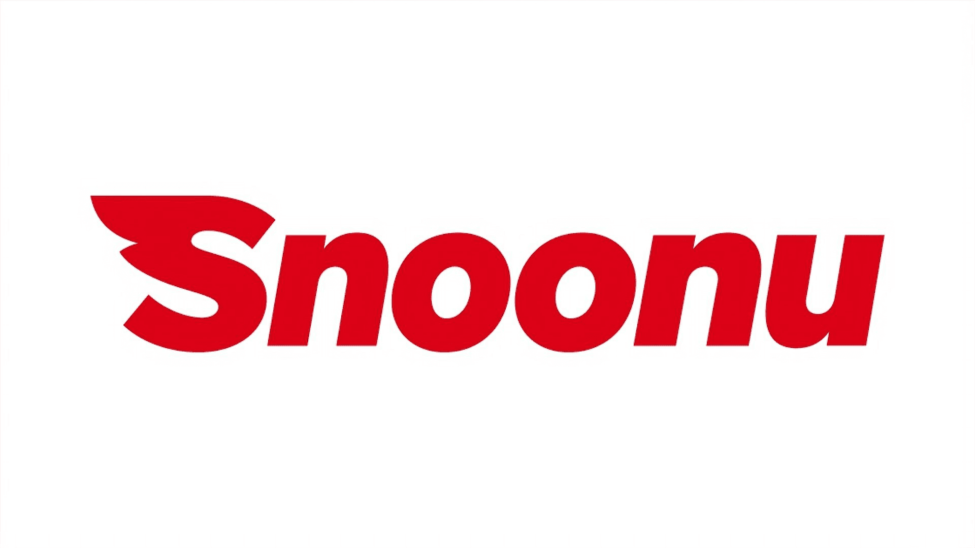 Red Snoonu logo with stylized winged design on white background.